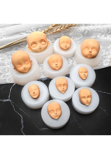 Soulader 10'lu Silikon Kek Kalıbı Seti - Yüz Ve Karikatür Figürlü Çikolata, Kek, Bisküvi Kalıpları Evde Kek Yapımı İçin Profesyonel Pişirme Kalıpları Çok Renkli
