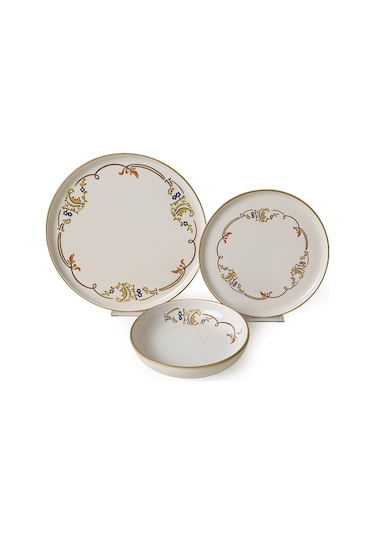 Keramika Bronze Bloom Yemek Takımı 18 Parça 6 Kişilik 22926-27-29 Çok Renkli