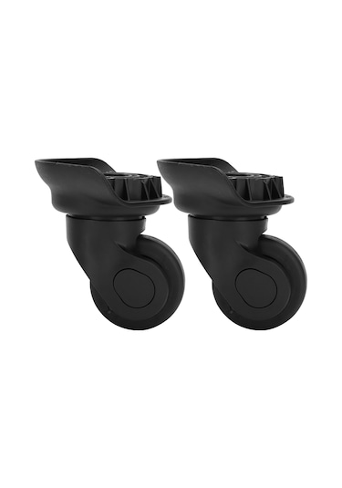 Geeroyoo Sessiz Tek Satırlı Valiz Tekerlekleri, Dayanıklı Pp+pet Malzeme, Kolay Kurulum, Siyah 2 Adet, Çivi Setiyle