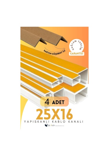 Kablo Kanalı 25x16 Yapışkanlı 4 Adet 8 Metre