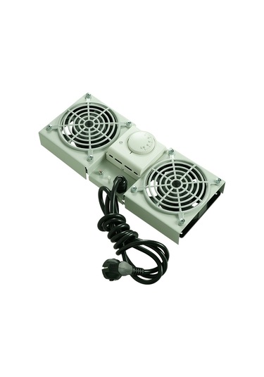 Canovate 2Li Rack Kabinet Fan Modülü Termostatlı Duvar Tipi Gri