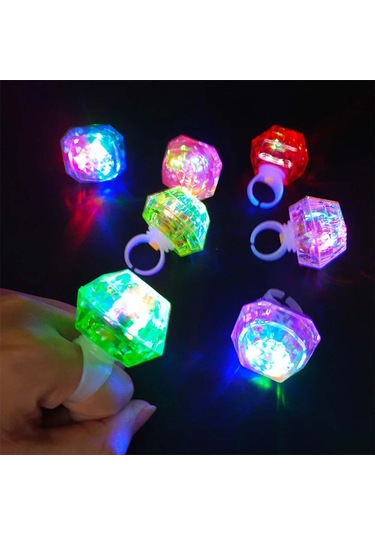 Tasarımlı Led Glow Işıklı 3 Modlu Gümüş Yüzük 3.5 X 5 Cm