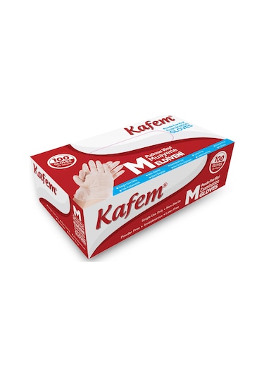 Kafem Beyaz Vinil Eldiveni Pudrasız M 100 Adet X 5 Paket