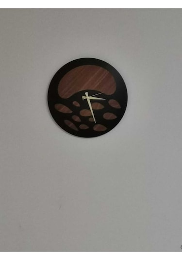 Nova Model Ahşap Duvar Saati 50 X 50 Cm Sessiz Mekanizma Siyah Ceviz Renk