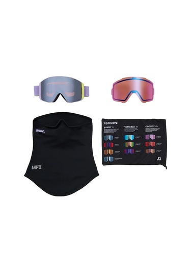 Anon Burton Sync Goggles + Lens + Mfi Face Mask Unisex Mor Goggle 4475 Mor