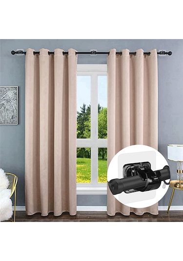 Adet Kendinden Yapışkanlı Perde Çubuğu Braketi Delinmeyen Perde Çubuğu Klipsi Siyah