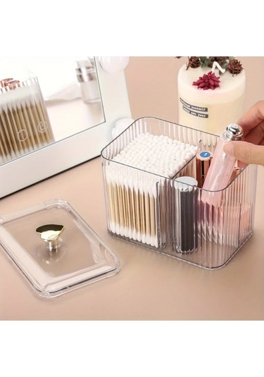 Xuweiwei Transparent Üç Bölmeli Kozmetik Saklama Dispanseri Multifonksiyonel Organizer Şeffaf