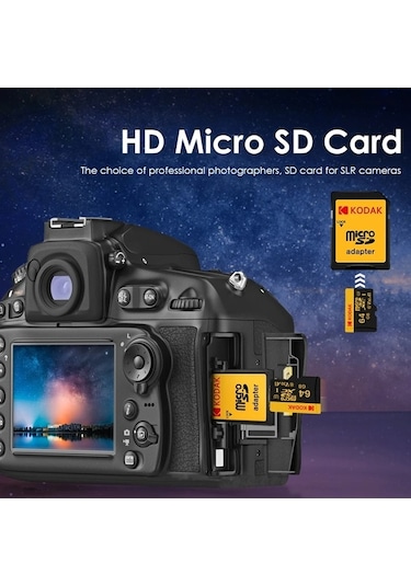 Novahub Kodak 128gb Mikro Sdxc U3 V30 A1 Kart, Yüksek Hızlı Kamera Ve Robot İçin