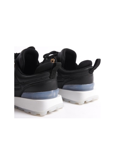 D0852 Günlük Ortopedik Kadın Garantili Sneaker Spor Ayakkabı Siyah