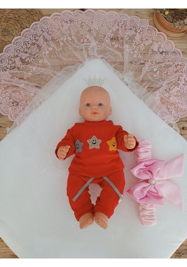 Dantelli Kız Bebek Battaniyesi Mevlütlük Hastane Çıkışı Yenidoğan %100 Pamuklu Organik Uyku Kundağı Pembe