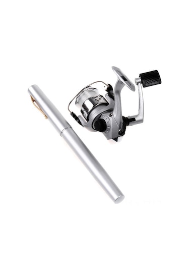 Folinda Mini Aluminyum Cüzdan Kalem Balıkçılık Kamışı + Makara - 96.2cm Uzunlukta, 5.1:1 Hız Oranı, Taşınabilir Ve Hafif Tasarım Beyaz