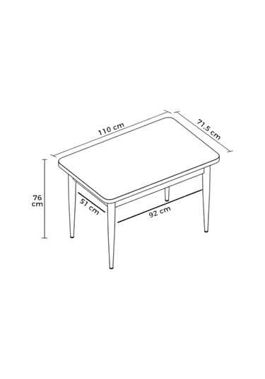 Still Beyaz Mdf 70x110 Sabit Mutfak Masası Takımı Beyaz Metal Ayak 4 Cappucino Sandalye Cappucino