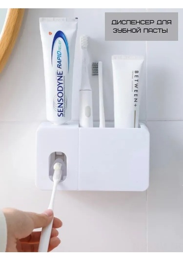 Ximistore9 Duvar Tipi Diş Macunu Dağıtıcı - Beyaz, Çocuk Dost, Doğru Miktar Kontrolü, Diş Fırçası Konteyneri Beyaz