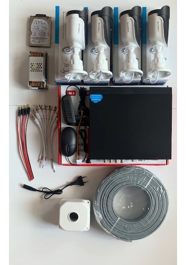 4 Kamera Seti - 5mp Full Hd Güvenlik Kamerası, 1080p, 6 Atom Led