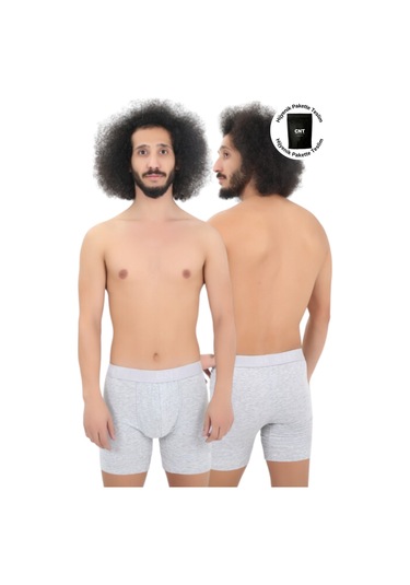 Erkek Esnek Kumaş Siyah Boxer Pamuk Terletmez Katlanmayan Uzun Paça Boyu Siyah-beyaz Beyaz - Siyah