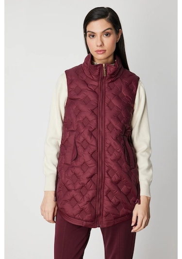 On Fashion On Yanları Bağlamalı Kapitone Yelek Siyah