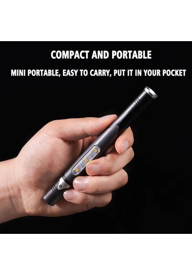 Sones E-smarter B35 Kalem El Feneri Şarj Edilebilir Taşınabilir Kalem Fener Gri