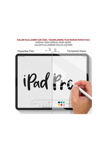 iPad Air Uyumlu 5.nesil 2022 10.9 İnç Uyumlu Paperlike Kağıt Hissi Yazım Çizim Ekran Koruyucu Film