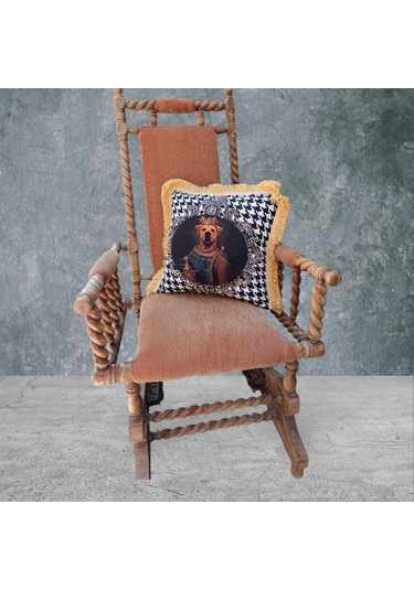 Köpek Çift Taraflı Dekoratif Püsküllü - Saçaklı Kırlent Kılıfı 1 Karışık/Çok Renkli