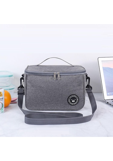 Gri Sofieles Piknik Yalıtımlı Öğle Yemeği Kutusu Taşınabilir Soğutmalı Çanta Büyük Kapasiteli Su Geçirmez Öğle Yemeği Çantası Piknik Çantası M Gri