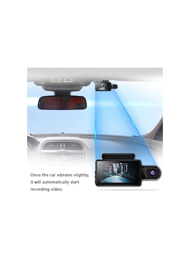 Mufunye 1080p Dvr Dash Kamera Ön Ve İç Çift Kamera Araba Dash Kamerası 3 İnç Ips Ekran Gece Görüşlü Sürüş Kaydedici 170 Geniş Açı G-sensör Park Monitörü Döngü Kaydı