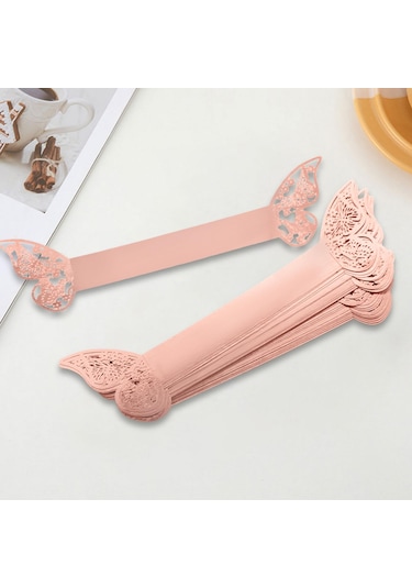 Suntek 20x Kağıt Peçete Halkaları Dekor Sahipleri Serviette Pembe