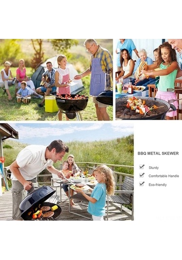 Didadodo 10 Adet Paslanmaz Çelik Şiş - Dayanıklı Ve Yeniden Kullanılabilir Barbekü Şişleri, Küçük Boy