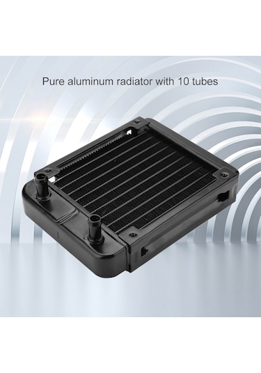 Kangvka 120mm Alüminyum Bilgisayar Su Soğutma Radyatörü - 10 Borulu Düz Bağlantı, 8-10mm Borular İçin, Yüksek Soğutma Performansı