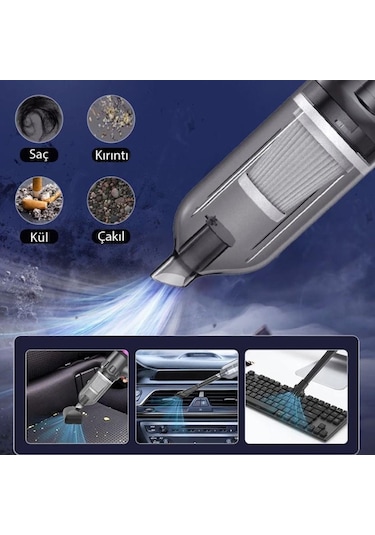 Ally 14000pa Güçlü Portatif 2 Kademeli Tasinabilir Vakumlu Kablosuz Üflemeli Mini Araç Süpürgesi