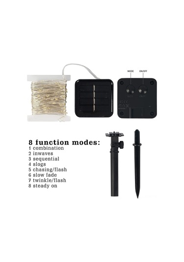 Tenfowee Güneş Enerjili Renkli Led Bahçe Aydınlatma Seti, 200 Led, 39.4 Ft, Su Geçirmez, 2 Paket
