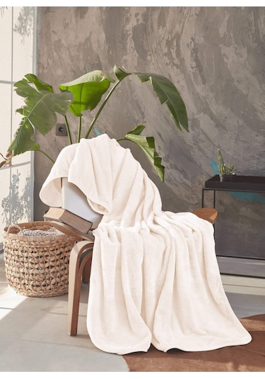 Deluxe Wellsoft Tv Battaniyesi Krem Tek Kişilik Battaniye 150x200 Cm