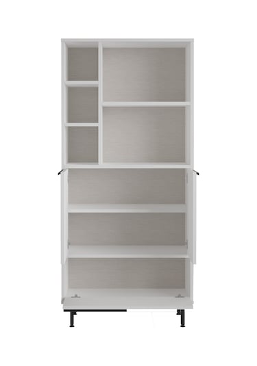 Robin Home Lidya Banyo Dolabı Çok Amaçlı Dolap 3 Kapaklı Metal Ay Beyaz