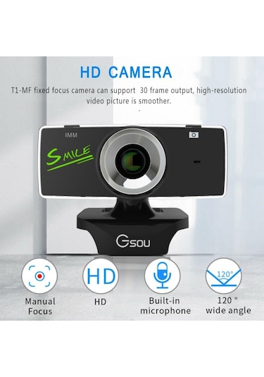 Sones Gsou B18s Hd Web Kamerası Dahili Mikrofonlu Akıllı Web Kamerası Gürültü Önleme Özellikli Usb Yayınlı Canlı Kamera