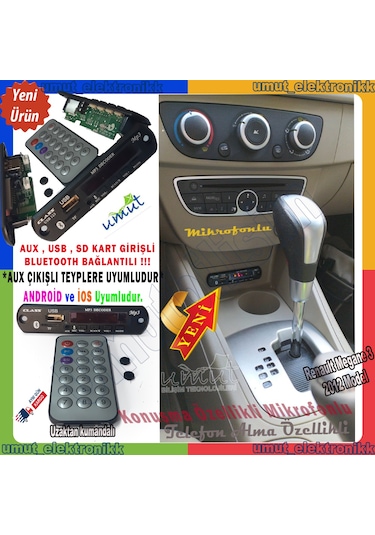 Renault Megane 3 Bluetoothlu Oto Teyp Usb-sd-aux-mp3 Çevirici N11.407