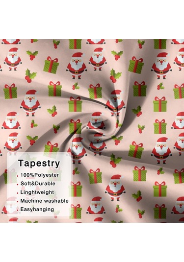 Noel Desenli 50x50 İnç Kare Duvar Halısı, Oturma Odası, Yatak Odası Ve Genç Odası İçin