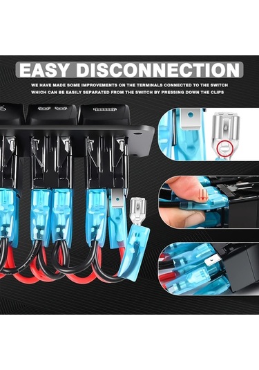 Motion003 O3l B Uc Joystick Anahtarlı Aluminyum Panel Onceden Baglı Anahtarlar Mavi Led Arabalar Tekne Yatlar Rv Kamyonlar Icin Pilsiz