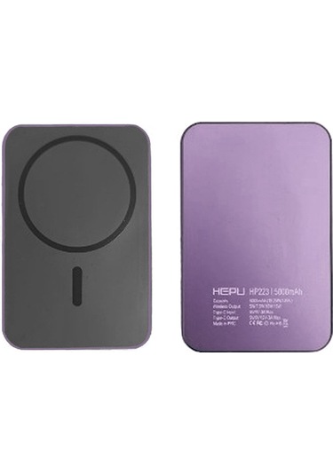 Hepu Hp-223 5000 Mah Pd20w Magsafe 15w Kablosuz Powerbank Mor