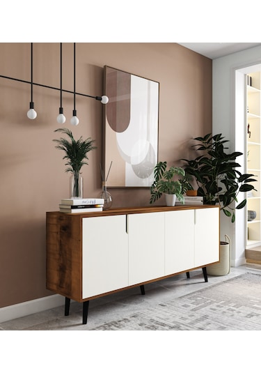 Latina Modern Konsol 180 CM Ceviz - Beyaz