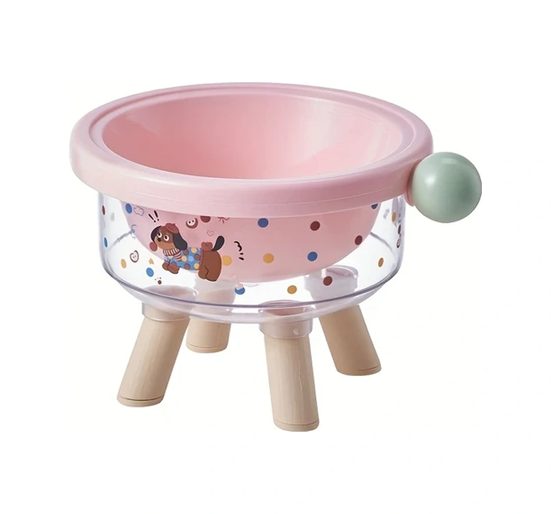 Elmpaly Pembe Plastik Yükseltilmiş Anti-tip Kedi Köpek Mama Kabı