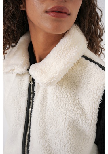 Bigdart 6793 Peluş Yelek - Beyaz