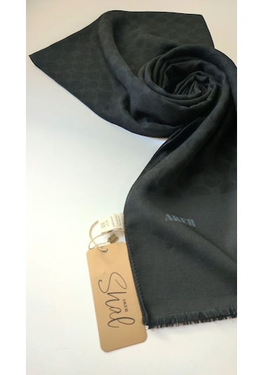 Aker Siyah Elegance Monogram Şal Siyah