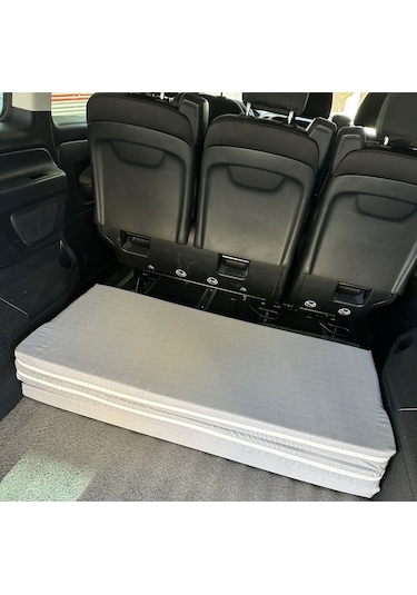 Araç Yatağı Sünger Katlanabilir Oto Yatağı Üniversal 120x180x6 Cm-tesla Ve Birçok Modele Uygun-gri