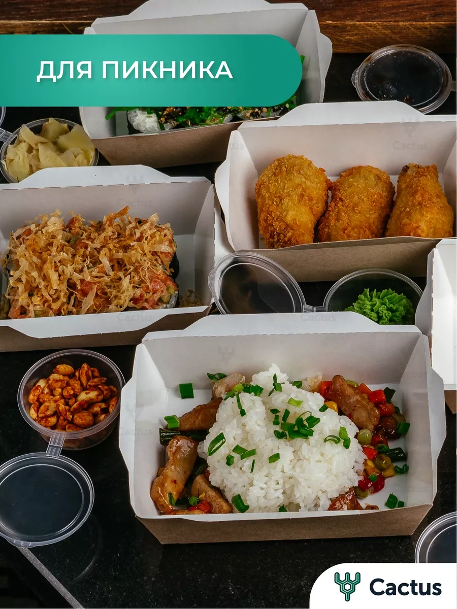 Cactus Tek Kullanımlık Trifle Kutuları, 800 Ml Gıda Kapları 19075641 100 adet