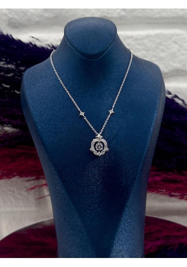 925 Ayar Gümüş Özel Tasarım Kuzey Yıldızı Modeli Zarif Kadın Kolye Gümüş