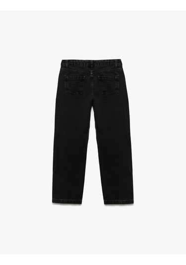Koton Cep Detaylı Rahat Kesim Pamuklu Denim Pantolon Siyah 6wkb40014td