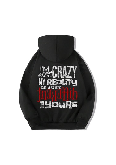 Brz Kids Unisex Çocuk I'm Not Crazy Hoodie Siyah