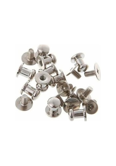 Novahub 5/10/25 Adet Yuvarlak Kafa Çivi Perçin Çanta Chicago Saplama Vidaları Geri Bakır Deri Kemer Zanaat 8x4x8mm-silver-10 8 x 4 x 8 MM-silver-10