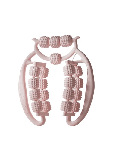 Jzcat Bacak Kelepçesi İki Parçalı 20 Tekerlekli Bacak Masaj Silindiri Seti - Pembe