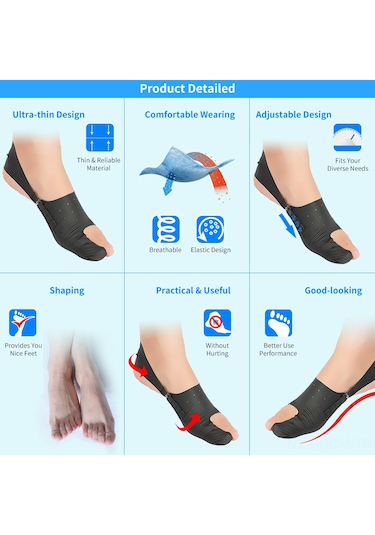 Qingmipy Ayak Başparmağı Dışa Dönüklük Düzeltici - Nefes Alabilen Esnek Kumaş - Rahat Günlük Kullanım