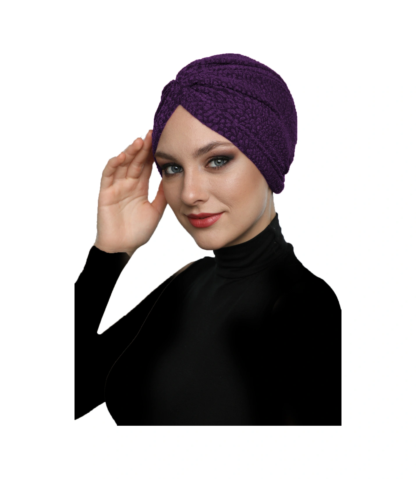 Brokar W Mürdüm Hazır Türban Tesettür Bone Mürdüm